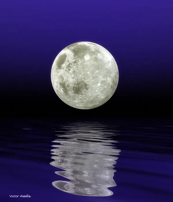 Gerahmter Druck : Mond über Wasser Gerahmter Druck : Mond über Wasser