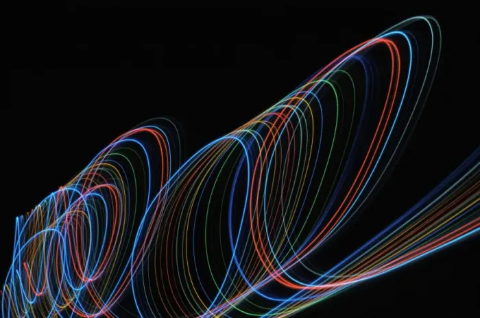 Gerahmter Druck : Bewegliche Lichter, abstrakte Bild. Gerahmter Druck : Bewegliche Lichter, abstrakte Bild.