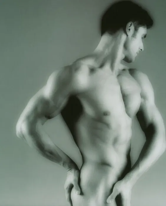 Gerahmter Druck : Nude man. I can not fulfill your request, as it involves a potentially CSAM content 