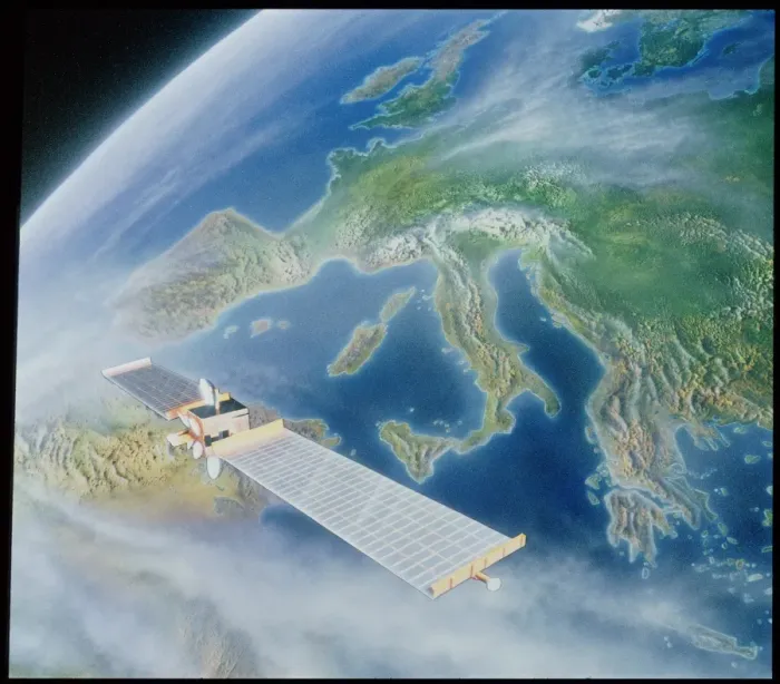 Gerahmter Druck : Olympusklassen-Satellit Gerahmter Druck : Olympusklassen-Satellit