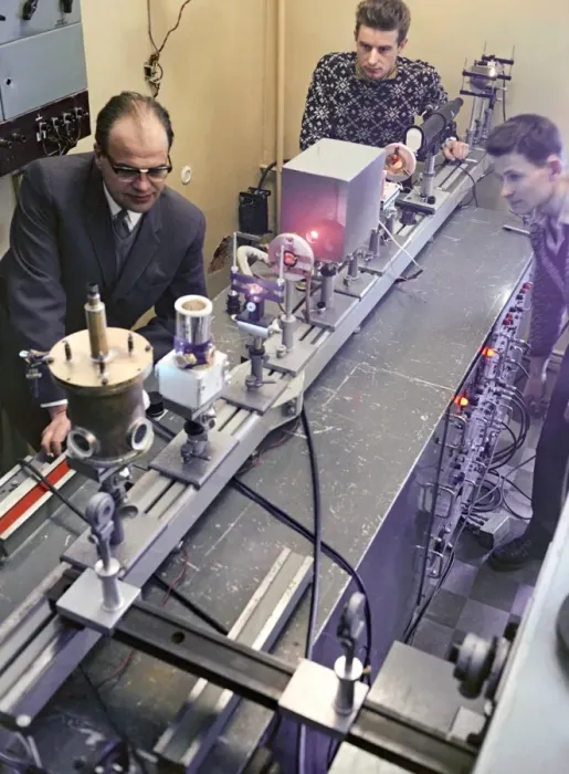 Gerahmter Druck : Quantenphysik-Experiment Gerahmter Druck : Quantenphysik-Experiment
