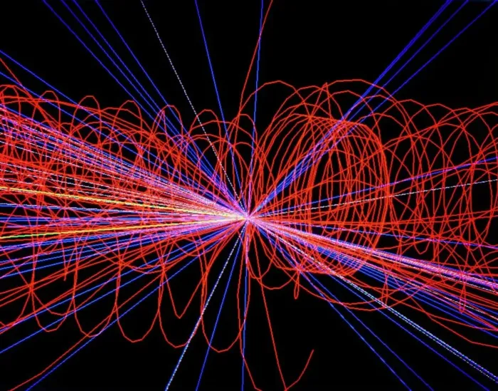 Gerahmter Druck : Simulierung der Produktion des Higgsbosons Gerahmter Druck : Simulierung der Produktion des Higgsbosons