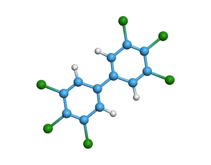 Gerahmter Druck : Polychloriertes Biphenylmolekül Gerahmter Druck : Polychloriertes Biphenylmolekül