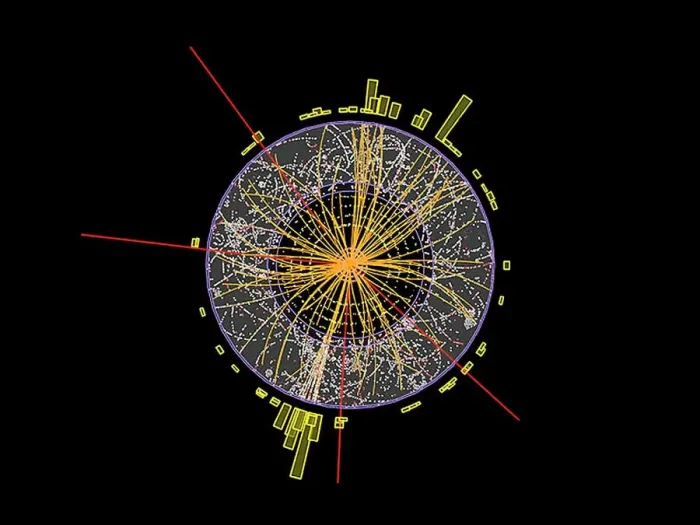 Gerahmter Druck : Protonenkollosion C014 / 1797 Gerahmter Druck : Protonenkollosion C014 / 1797