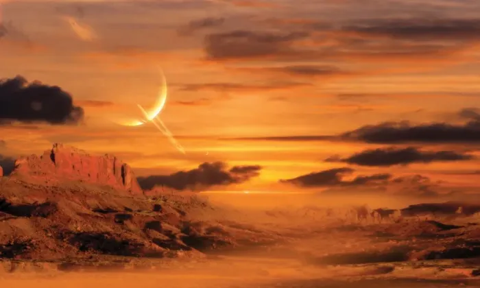 Gerahmter Druck : Saturn aus Titan