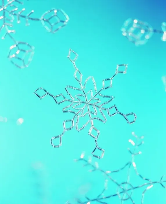Gerahmter Druck : Snowflake. Schneeflocke. Glasperlen schlangen zusammen um eine Schneeflockengestalt Gerahmter Druck : Snowflake. Schneeflocke. Glasperlen schlangen zusammen um eine Schneeflockengestalt