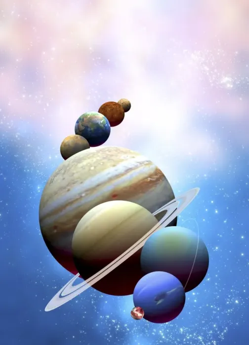 Gerahmter Druck : Sonnensystemplaneten, Kunstwerk C013 / 9499 Gerahmter Druck : Sonnensystemplaneten, Kunstwerk C013 / 9499
