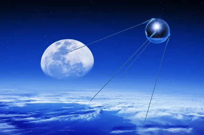 Gerahmter Druck : Satellit Sputnik Eins Satellitenbild Gerahmter Druck : Satellit Sputnik Eins Satellitenbild