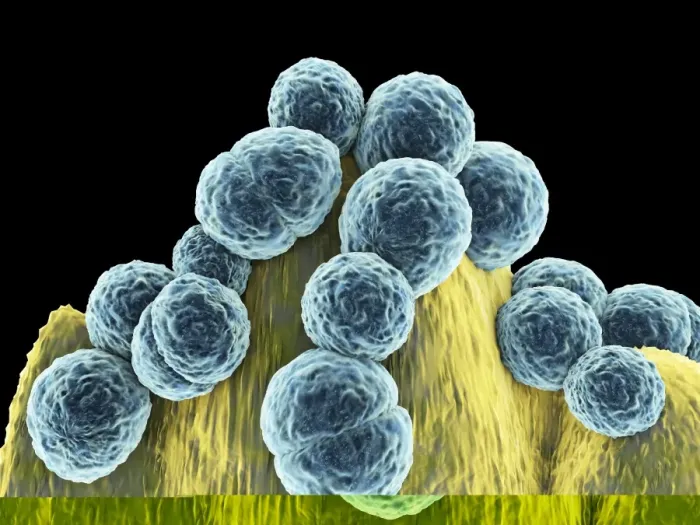Gerahmter Druck : Staphylococcus aureus MRSA Bakterien C013 / 9375 Gerahmter Druck : Staphylococcus aureus MRSA Bakterien C013 / 9375