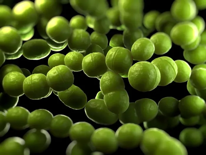 Gerahmter Druck : Streptococcus Bakterien Kunstwerk
