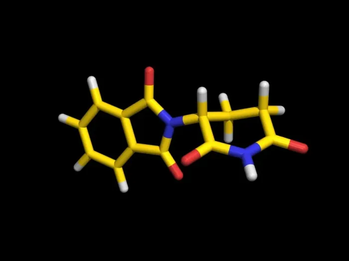 Gerahmter Druck : Thalidomid-Molekül Gerahmter Druck : Thalidomid-Molekül