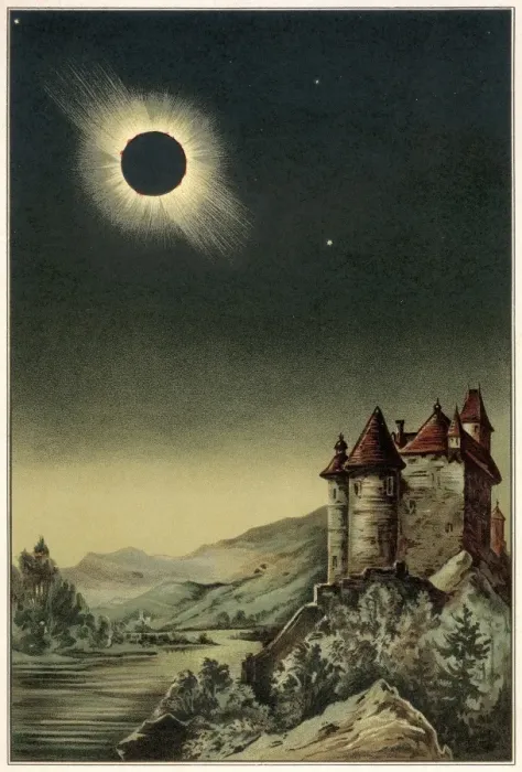 Gerahmter Druck : Sonnenfinsternis von 1842 Gerahmter Druck : Sonnenfinsternis von 1842