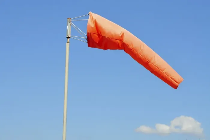 Gerahmter Druck : Ein Windsockel im Flugfeld