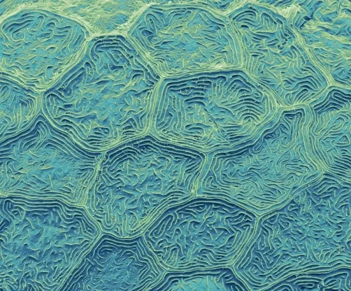 Gerahmter Druck : Zebraschafthaut, SEM Gerahmter Druck : Zebraschafthaut, SEM