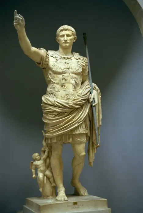 Gerahmter Druck : Statue von Augustus an der Primaporte Gerahmter Druck : Statue von Augustus an der Primaporte