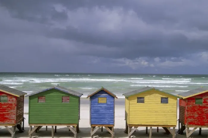 Gerahmter Druck : Strandhütten Gerahmter Druck : Strandhütten
