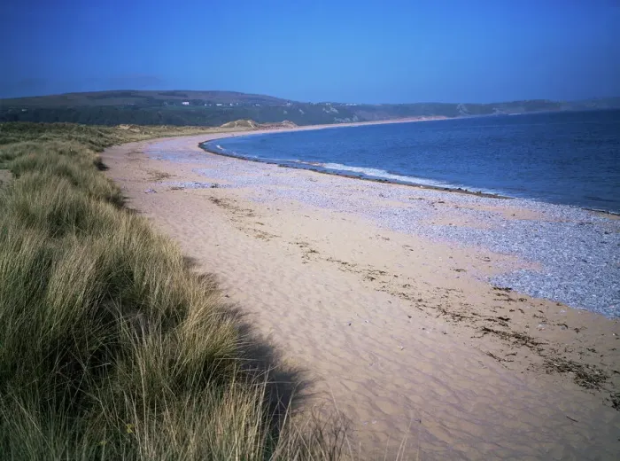 Gerahmter Druck : Die Küste, Oxwich-Bay Gerahmter Druck : Die Küste, Oxwich-Bay