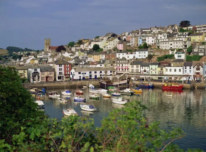 Gerahmter Druck : Hafen Brixham, Devon, England Vereinigtes Königreich Europa Gerahmter Druck : Hafen Brixham, Devon, England Vereinigtes Königreich Europa