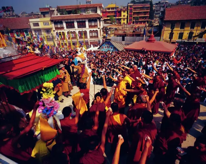 Gerahmter Druck : Buddhistfeier des Losars