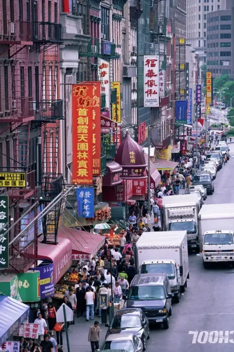 Gerahmter Druck : Chinesenviertel in New York
