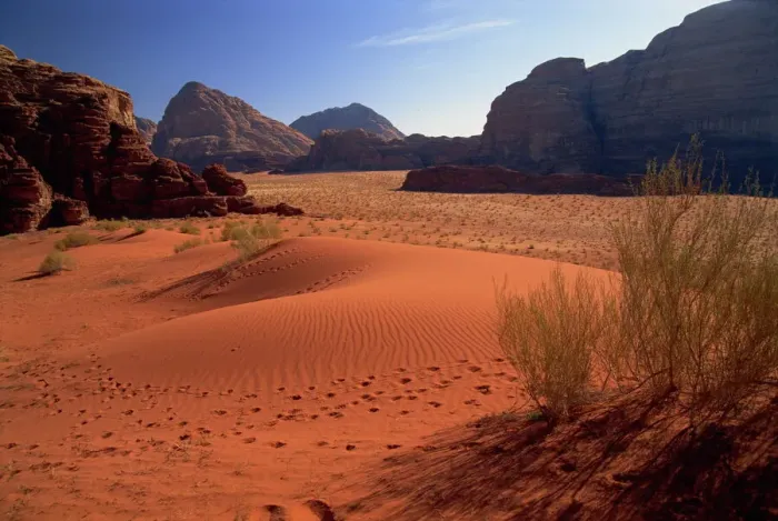 Gerahmter Druck : Die Wüste bei Wadi Rum