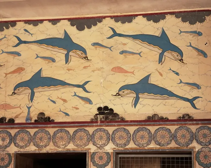 Gerahmter Druck : Delfine, Knossos Gerahmter Druck : Delfine, Knossos