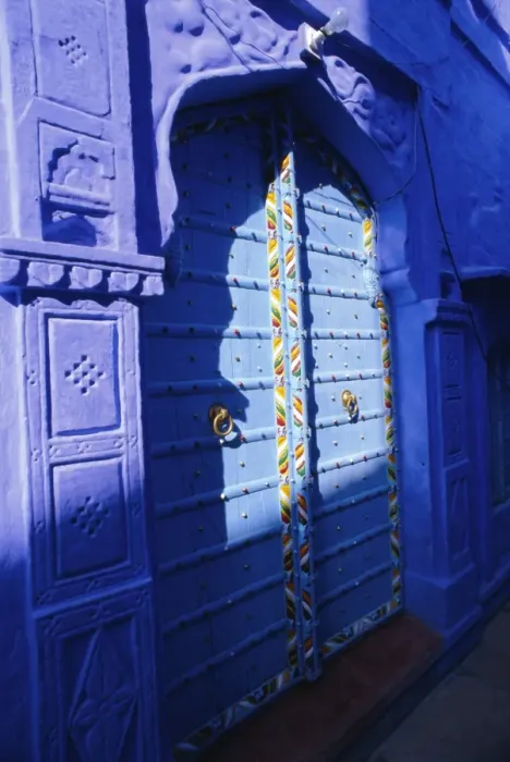 Gerahmter Druck : Blauer Eingang Gerahmter Druck : Blauer Eingang