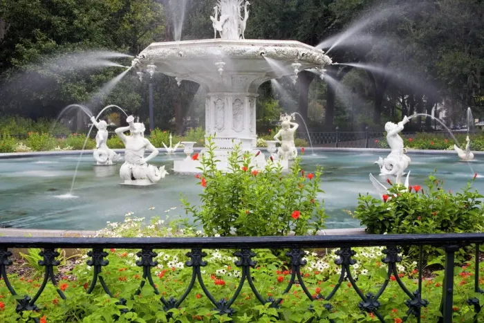 Gerahmter Druck : Brunnen im Forsyth Park in Savannah (Georgia), Vereinigte Staaten von Amerika Nordamerika Gerahmter Druck : Brunnen im Forsyth Park in Savannah (Georgia), Vereinigte Staaten von Amerika Nordamerika