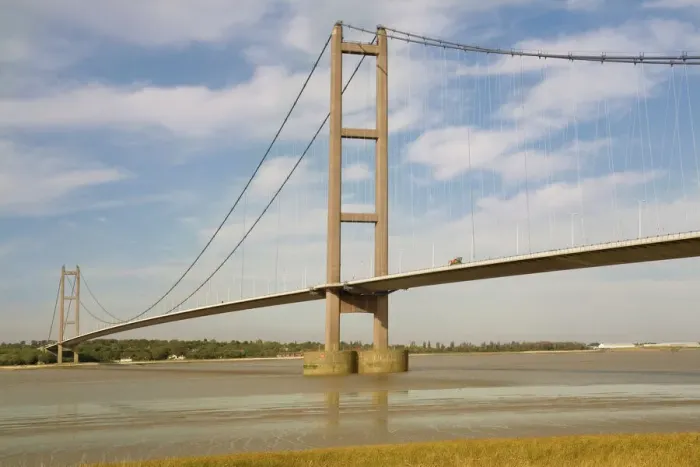 Gerahmter Druck : Humberbrücke, Humbershire (Humberside), England (Großbritannien), Vereinigtes Königreich Europäische Union Gerahmter Druck : Humberbrücke, Humbershire (Humberside), England (Großbritannien), Vereinigtes Königreich Europäische Union