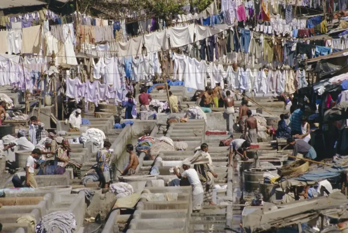 Gerahmter Druck : Wäsche in Bombay Gerahmter Druck : Wäsche in Bombay