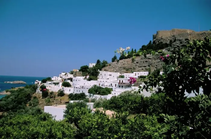 Gerahmter Druck : Lindos, Rhodos