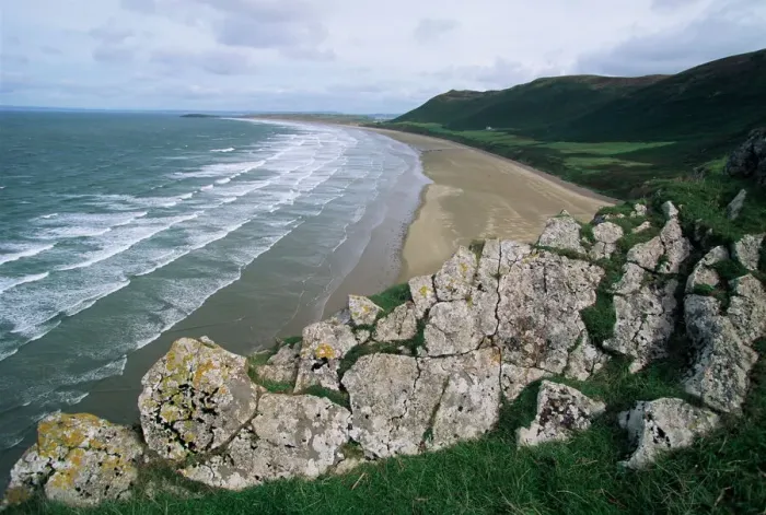 Gerahmter Druck : Blick von den Klippen in Rhossili Gerahmter Druck : Blick von den Klippen in Rhossili