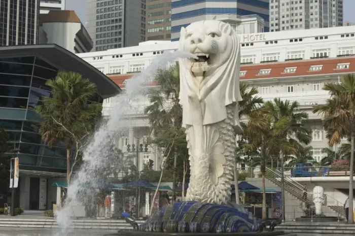 Gerahmter Druck : Der Merlion