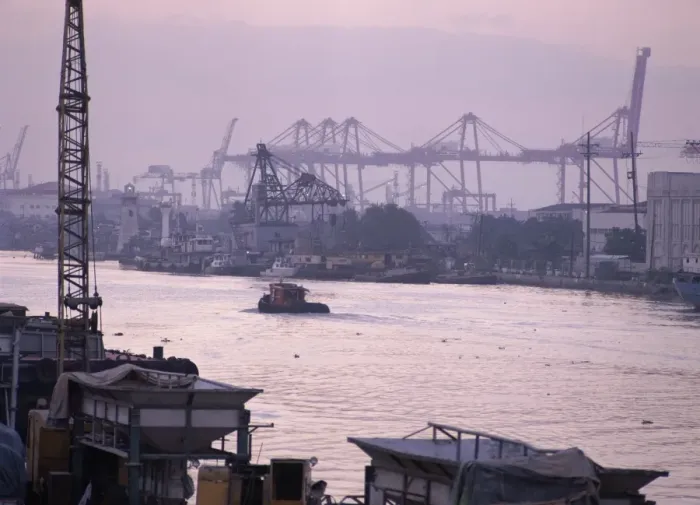 Gerahmter Druck : Fluss Pasig
