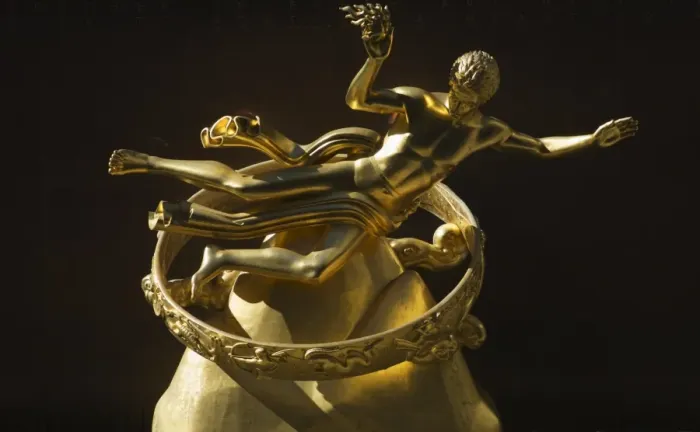 Gerahmter Druck : Prometheustatue