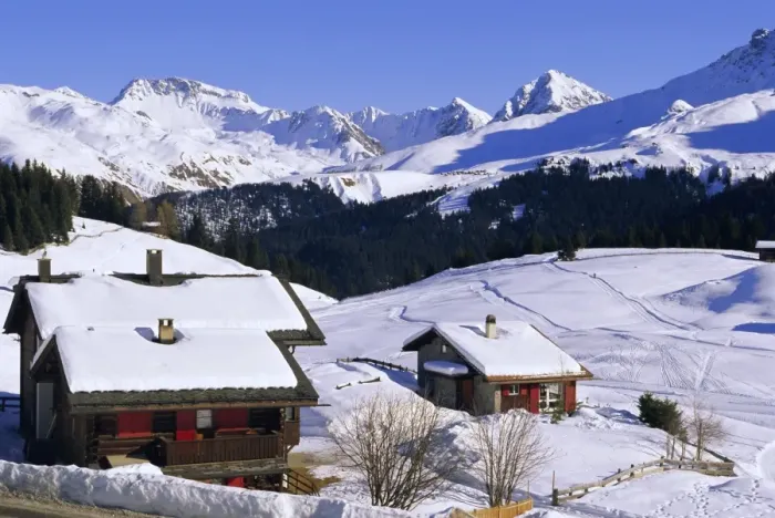Gerahmter Druck : Ski resort Gerahmter Druck : Ski resort