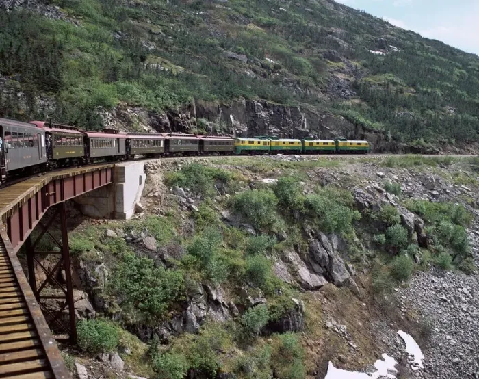 Gerahmter Druck : Zug, Weißer Pass Eisenbahn