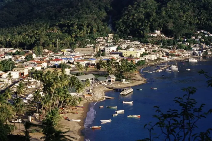 Gerahmter Druck : Blick über Soufrière, St Gerahmter Druck : Blick über Soufrière, St