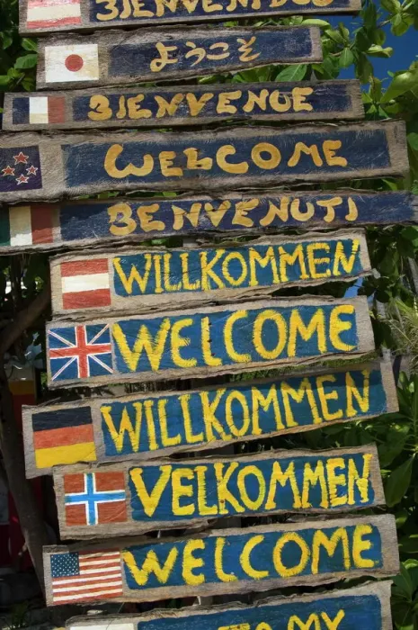 Gerahmter Druck : Willkommenszeichen
