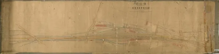 Gerahmter Druck : Granthams Bahnhof, Lageplan des Bahnhofs Gleisplan Gerahmter Druck : Granthams Bahnhof, Lageplan des Bahnhofs Gleisplan