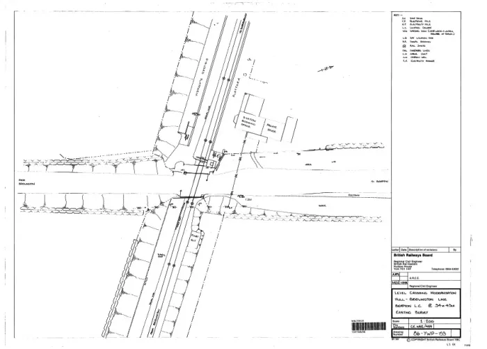 Gerahmter Druck : Bahnübergangsanpassung, Linie Hull-Bridlington - Bempton Bahnhofsviadukt Zu Stande seit: 34 m + 43 c Bestehende Umfangsvermessung (1986) Gerahmter Druck : Bahnübergangsanpassung, Linie Hull-Bridlington - Bempton Bahnhofsviadukt Zu Stande seit: 34 m + 43 c Bestehende Umfangsvermessung (1986)