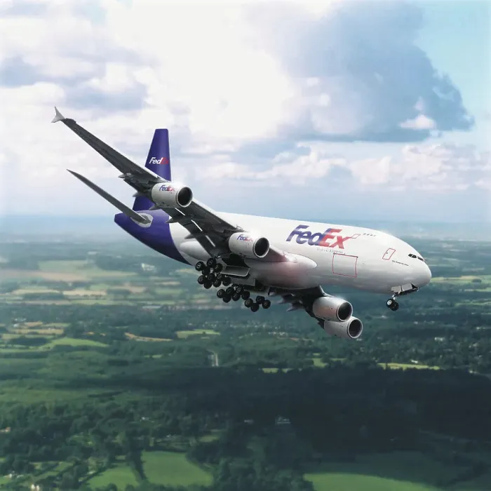 Gerahmter Druck : Flug, A380 für FedEx