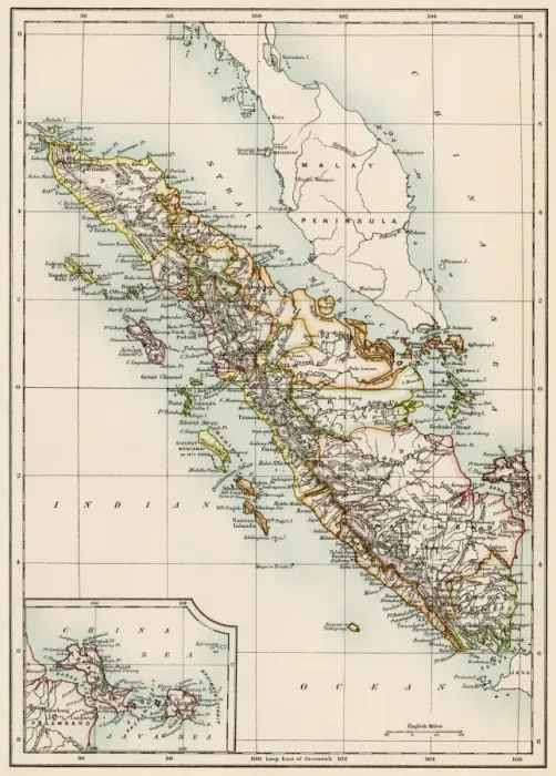 Gerahmter Druck : Sumatra, 1800er Gerahmter Druck : Sumatra, 1800er
