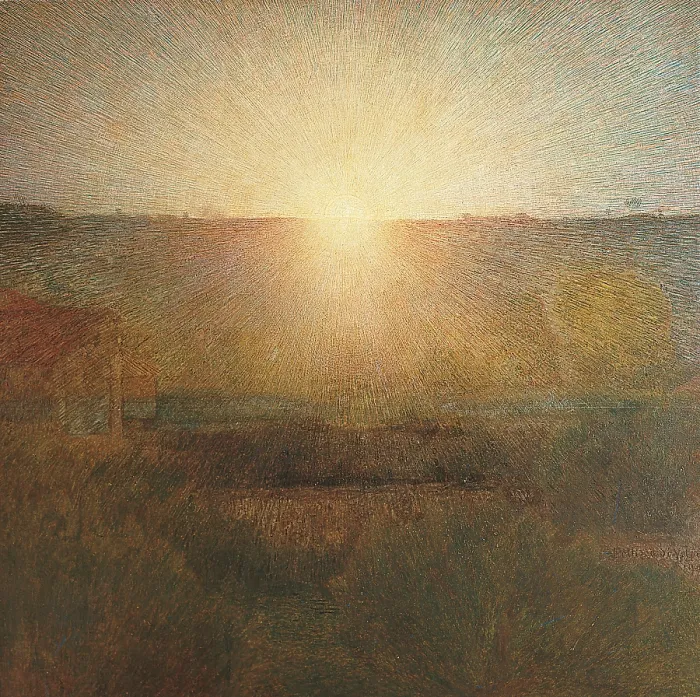 Gerahmter Druck : Giuseppe Pellizza da Volpedo - 'Der Sonnenaufgang' (1904) Gerahmter Druck : Giuseppe Pellizza da Volpedo - 'Der Sonnenaufgang' (1904)
