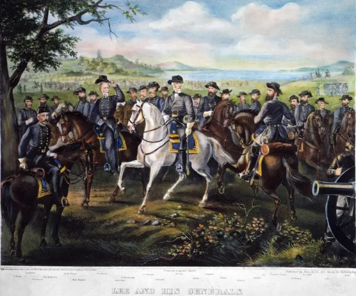 Gerahmter Druck : Robert E.Lee und seine Generäle Gerahmter Druck : Robert E.Lee und seine Generäle