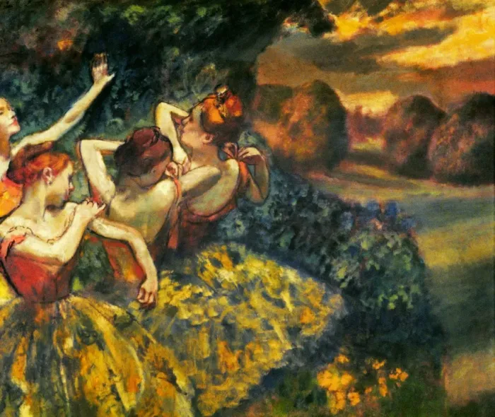 Gerahmter Druck : Degas - Vier Tänzerinnen, 1899 / Leinwand Gerahmter Druck : Degas - Vier Tänzerinnen, 1899 / Leinwand