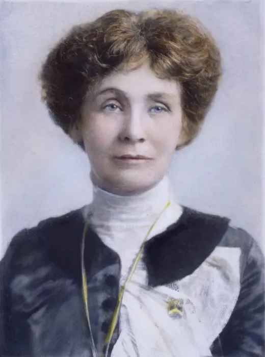 Gerahmter Druck : Emmeline Pankhurst (1858-1928). Englische Suffragette. Öl über einer Fotografie Gerahmter Druck : Emmeline Pankhurst (1858-1928). Englische Suffragette. Öl über einer Fotografie