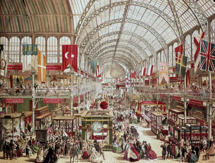 Gerahmter Druck : KRYSTALLPALAST, 1851. Innenansicht des KrySTALLpalastes, Standort der Großen Ausstellung von 1851 Gerahmter Druck : KRYSTALLPALAST, 1851. Innenansicht des KrySTALLpalastes, Standort der Großen Ausstellung von 1851