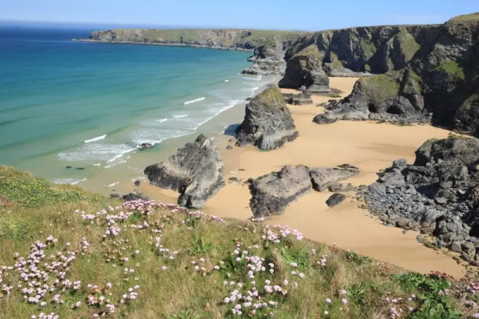 Gerahmter Druck : Die Bedruthan Steps Gerahmter Druck : Die Bedruthan Steps