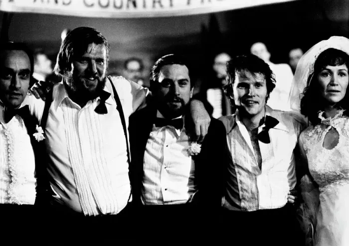 Gerahmter Druck : Der Jäger. John Cazale, Chuck Aspegren, Robert De Niro Gerahmter Druck : Der Jäger. John Cazale, Chuck Aspegren, Robert De Niro